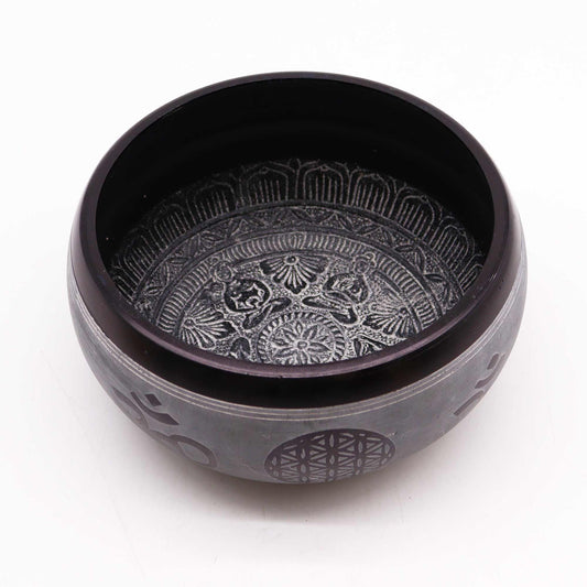 Cuenco tibetano de polvo de tierra - Om Five Buddha - 16cm - Artículos Tibetanos