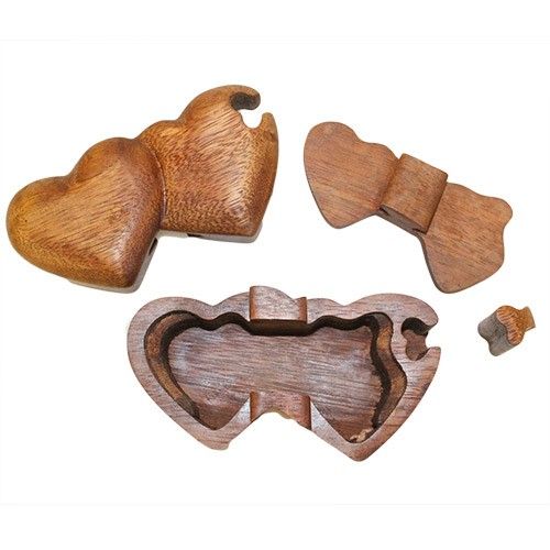 Caja mágica de Bali - Corazones gemelos - Caja mágica de Bali