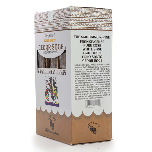 Varillas de resina para difuminar salvia y cedro dorado 30g (6 unidades)