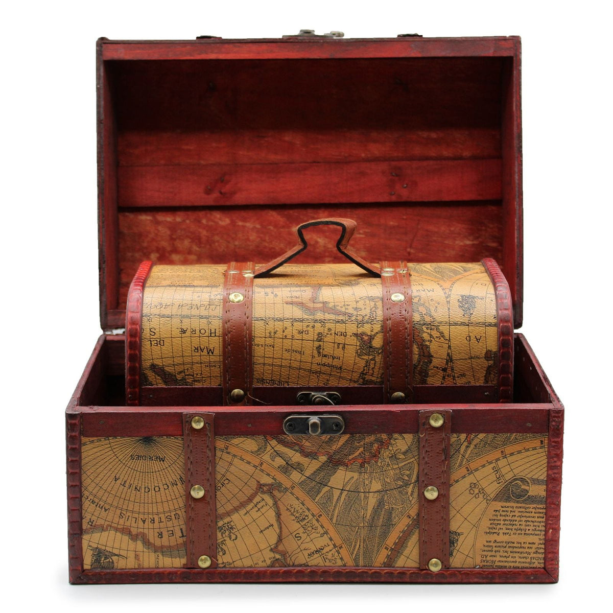 Coffre à carte antique - Lot de 3
