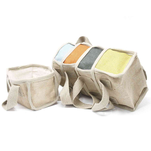 Cesta pequeña de yute - 16x10x12cm - Gris