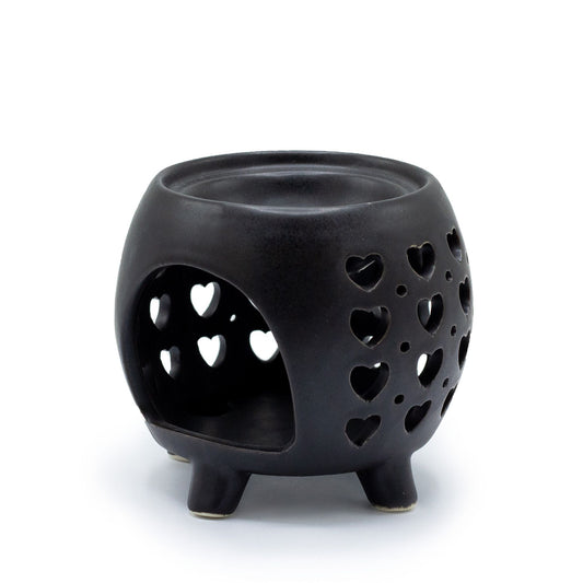 Multiple Hearts Potpourri Oil Burner - Matte Black