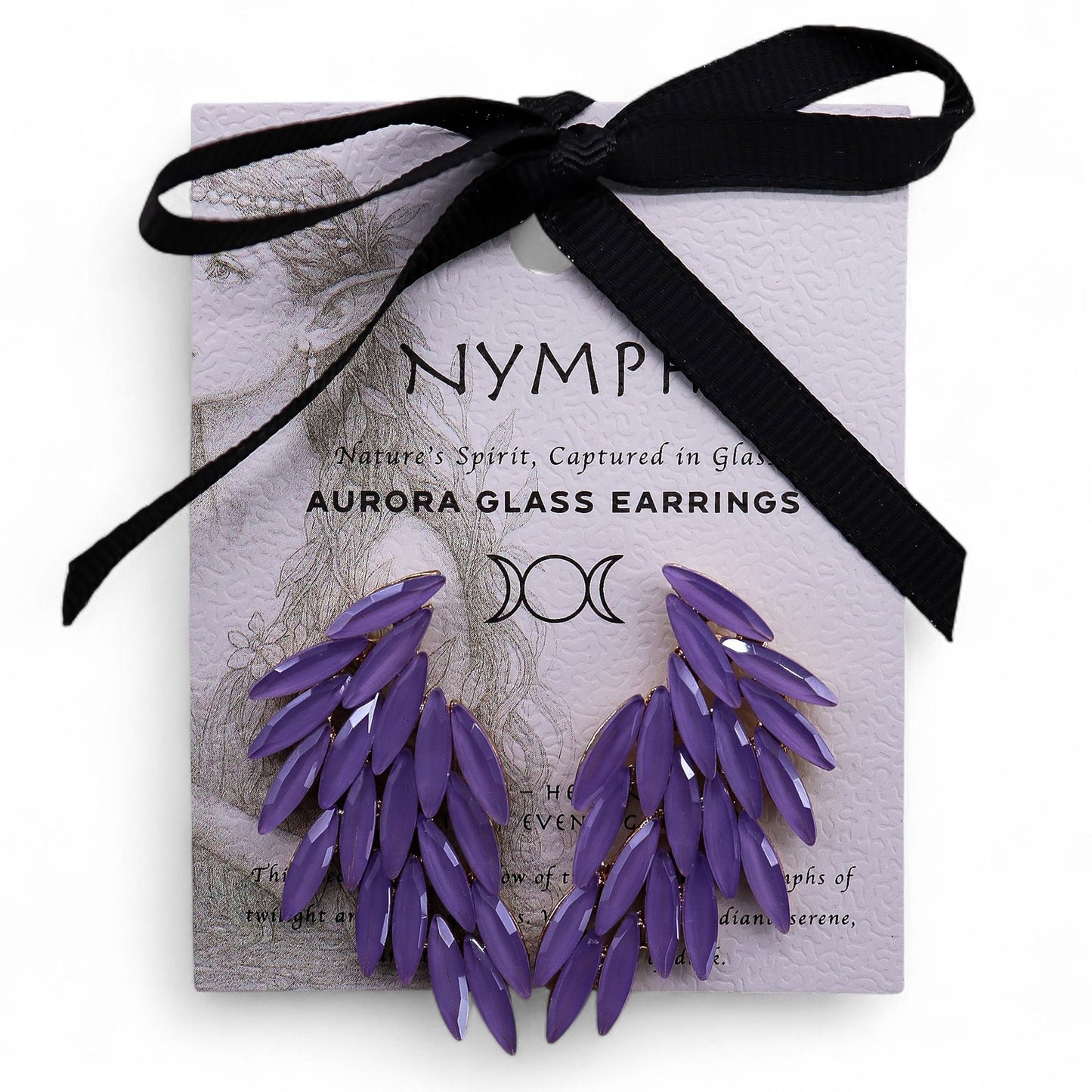 Boucles d'oreilles en cristal vintage - Ailes d'ange - Lavande