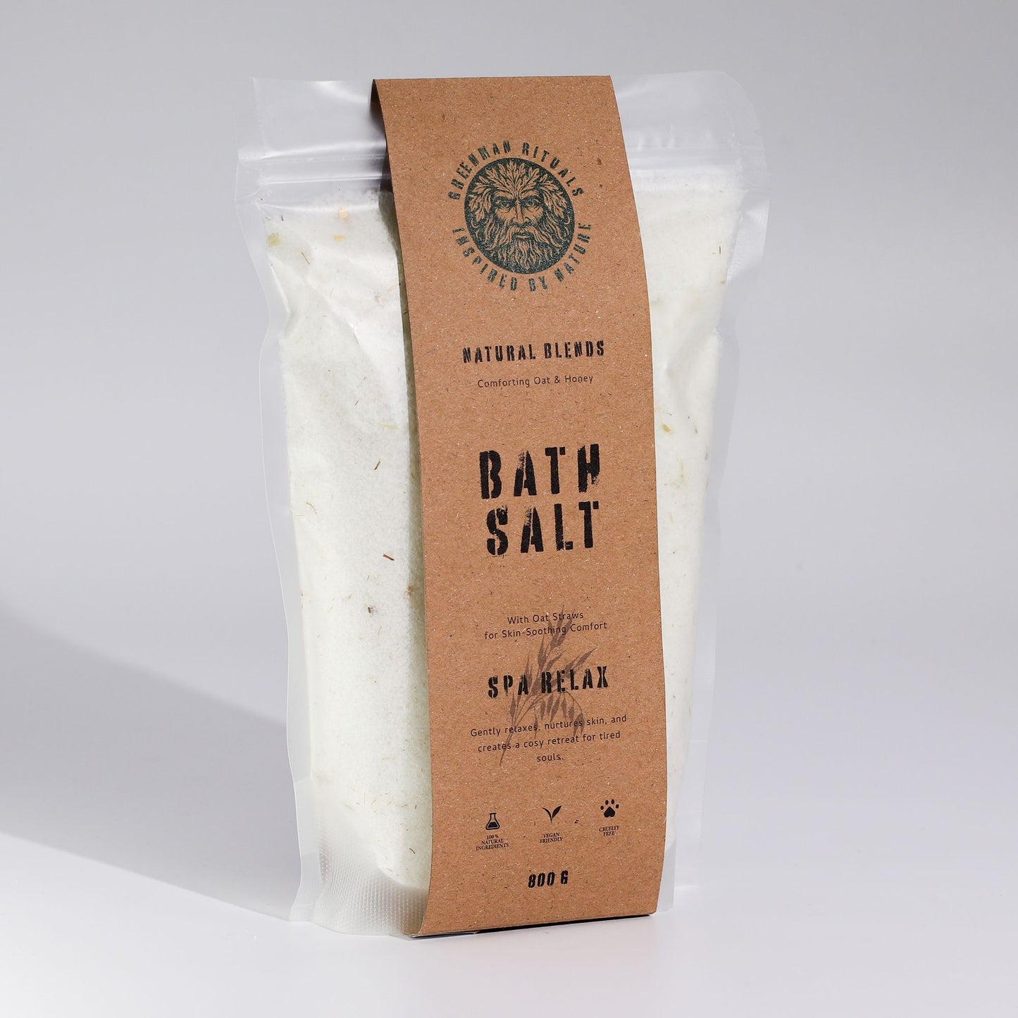 Greenman Rituals Sales de baño de Epsom con avena y miel – Mezcla relajante para spa