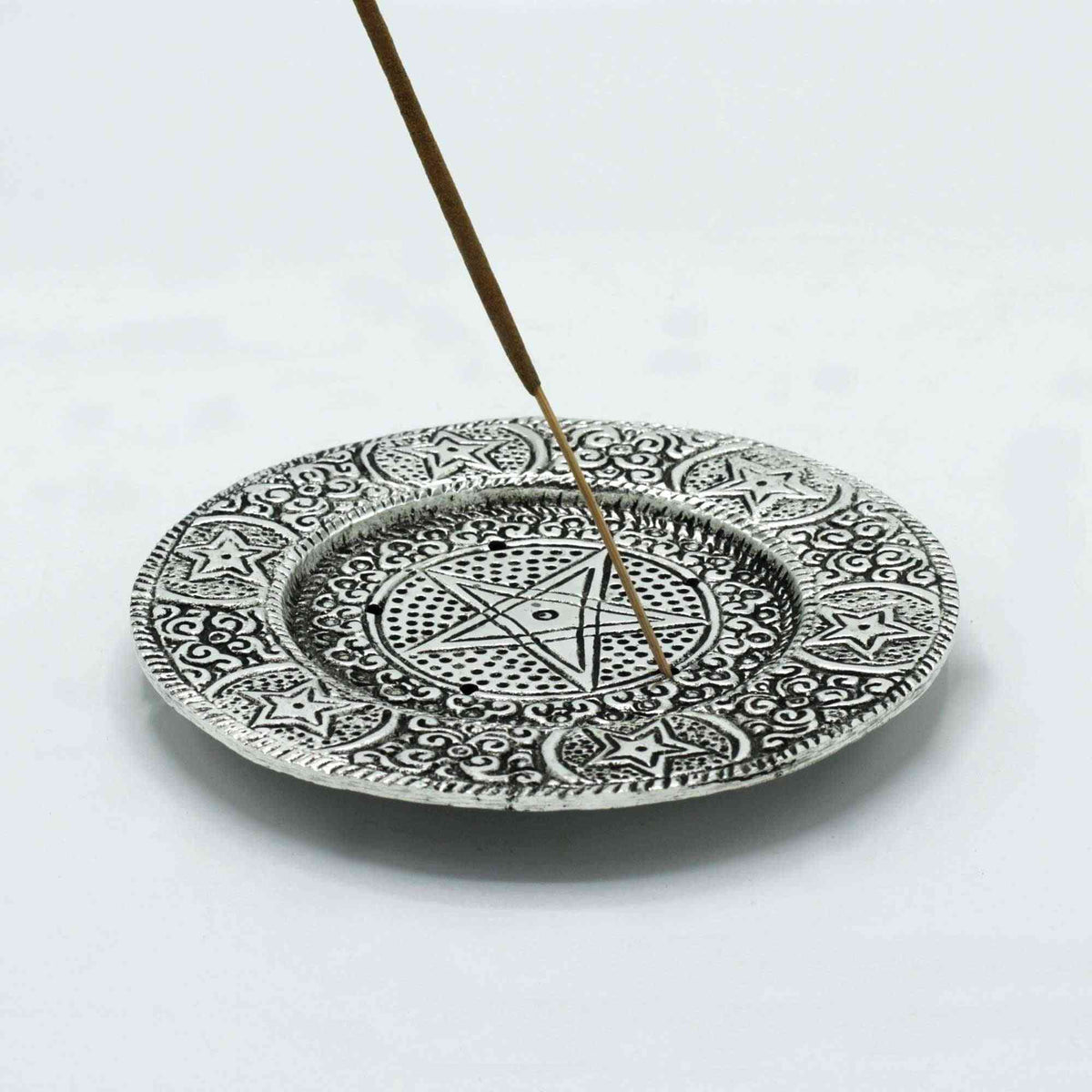 PortaIncienso Pentágono Aluminio Pulido 11.5cm - Portainciensos de aluminio hechos a mano