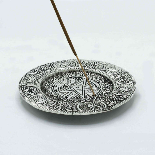 PortaIncienso Pentágono Aluminio Pulido 11.5cm - Portainciensos de aluminio hechos a mano
