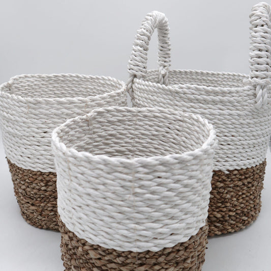 Ensemble de paniers en algues marines - Blanc naturel