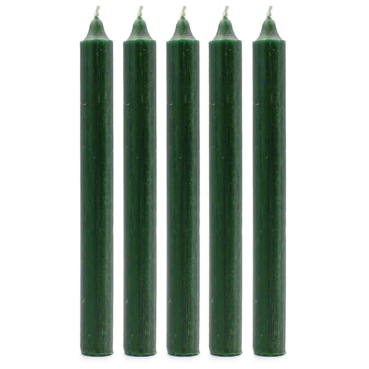 Velas a Granel de Color Sólido - Verde Acebo Rústico - Paquete de 10 - Velas de Cena de Color Sólido - Pack de 10 Unidades