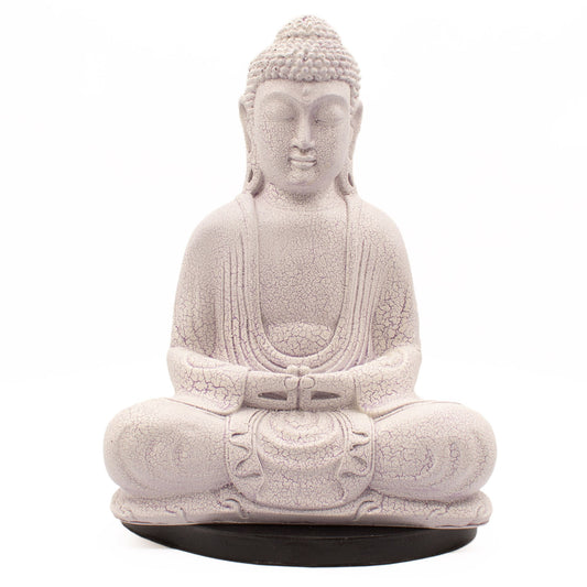 Meditation Buddha Lamp Lavender Crackle - Oval Holder