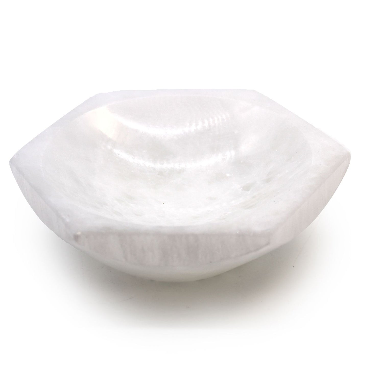 Cuenco hexagonal de selenita - 15cm - Cuenco de selenita