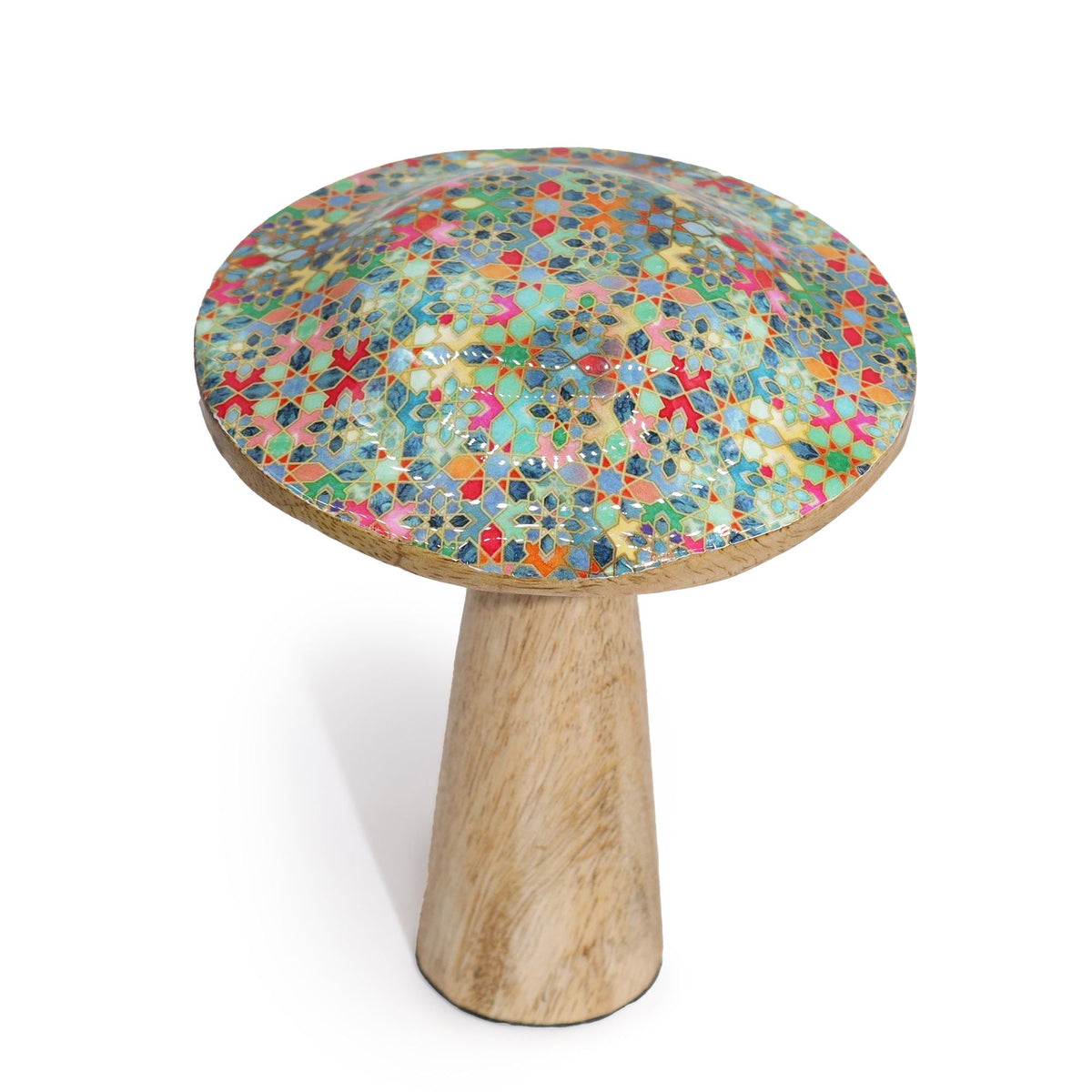 Champignon Moyen - 15cm - Motif carreaux méditerranéens