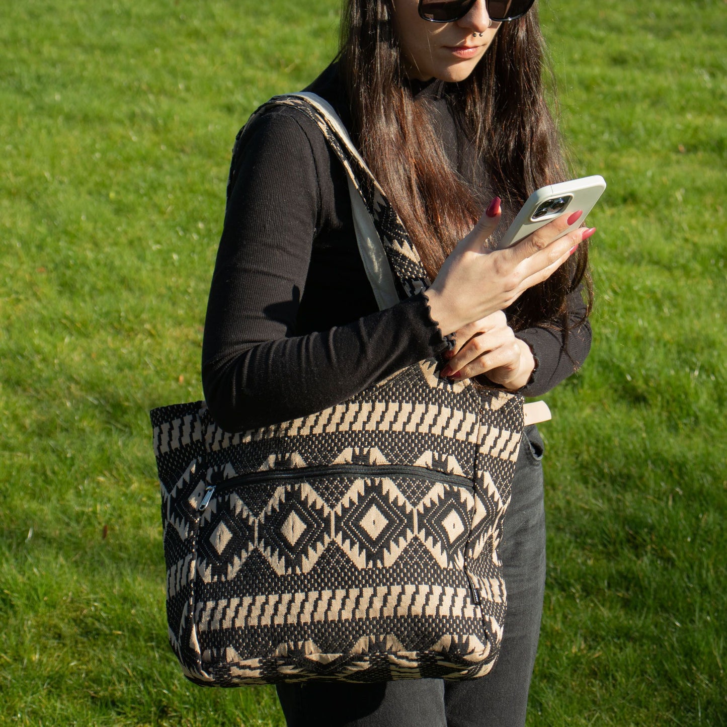 Bolsas Jacquard Naturales – Telar del Desierto – Bolsa Musa Viajera