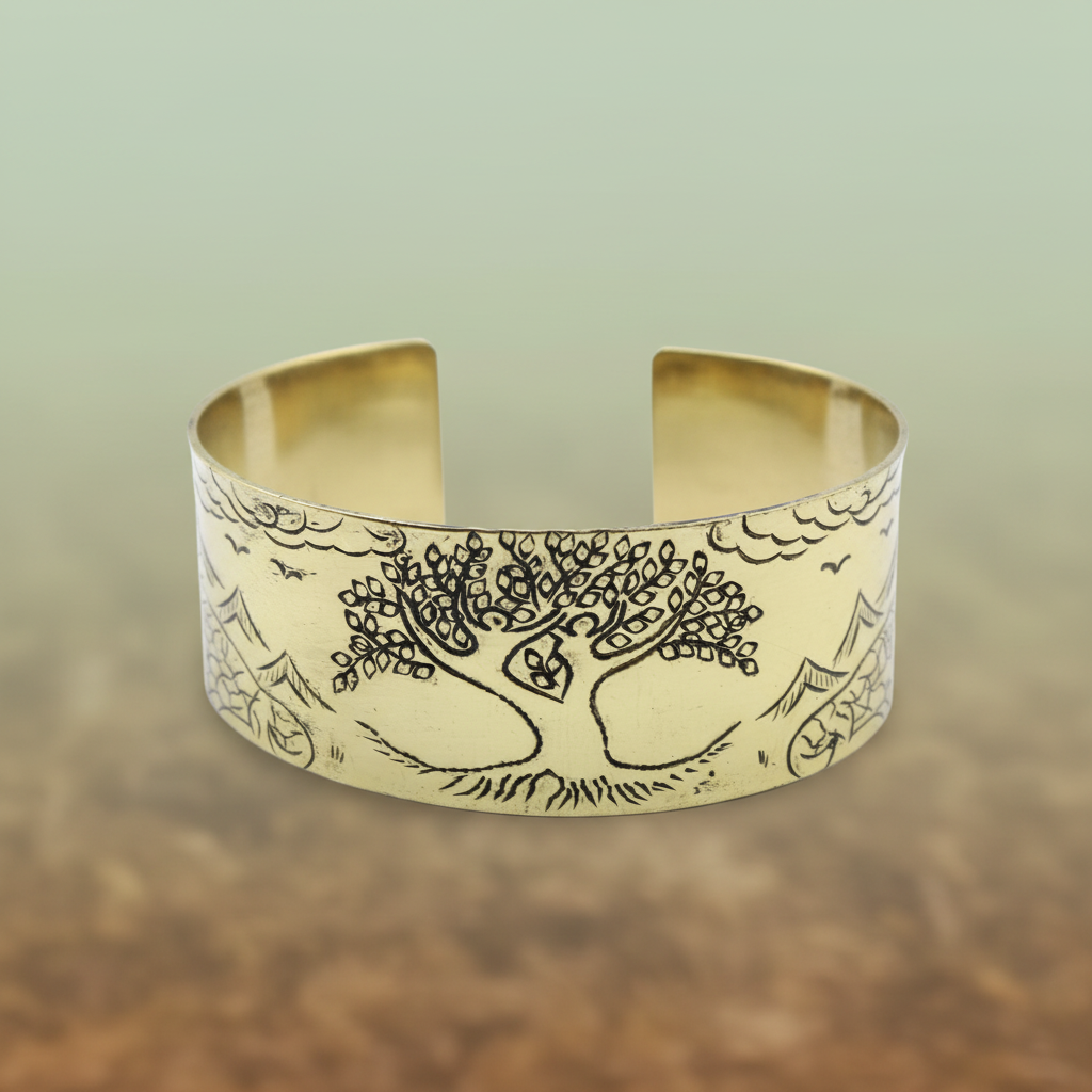 Pulsera Mantra Tibetano de Latón - Árbol de la Vida