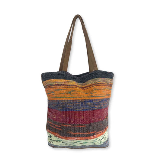 Bolso Grande de Tapetes Reciclados - Sombras de setas