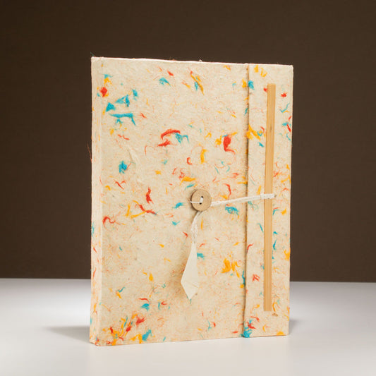 Lrg Lokta Mixed Colour Cotton Notebook (21x15cm) - 45 leafs - inc bookmark