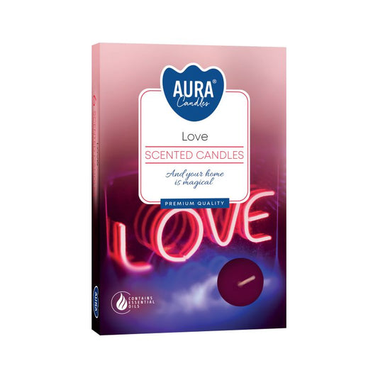 1x Set de 6 Velas de Té Perfumadas - Amor - Velas de té perfumadas