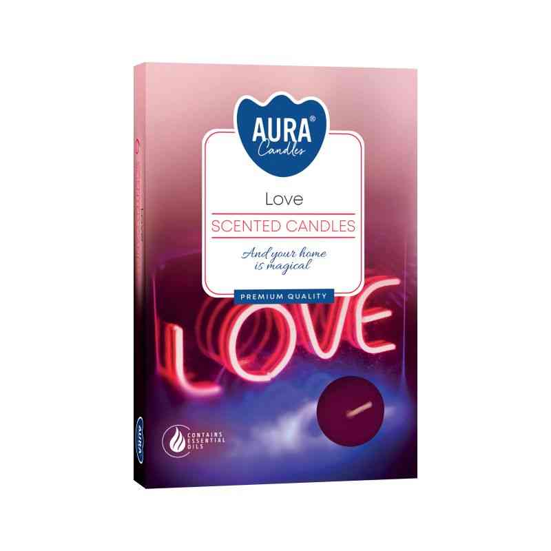 1x Set de 6 Velas de Té Perfumadas - Amor - Velas de té perfumadas