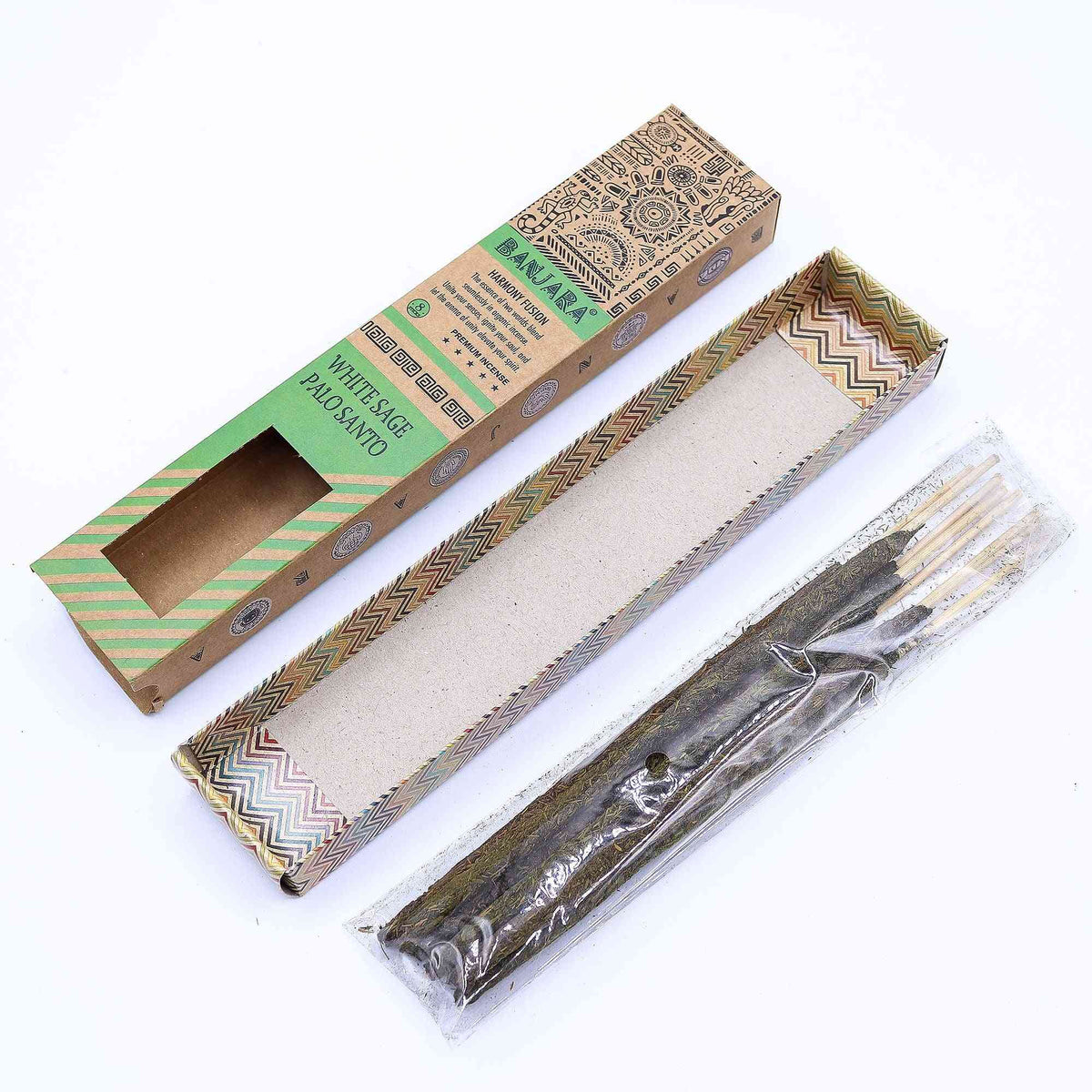 Banjara Palitos de Palo Santo para sahumar - Juego de 6 - Caja - Banjara Palo Santo Palitos de purificación