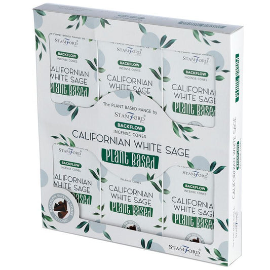 Conos de Incienso de Reflujo a Base de Plantas - Salvia Blanca de California - Conos de Incienso de Reflujo Stamford Premium