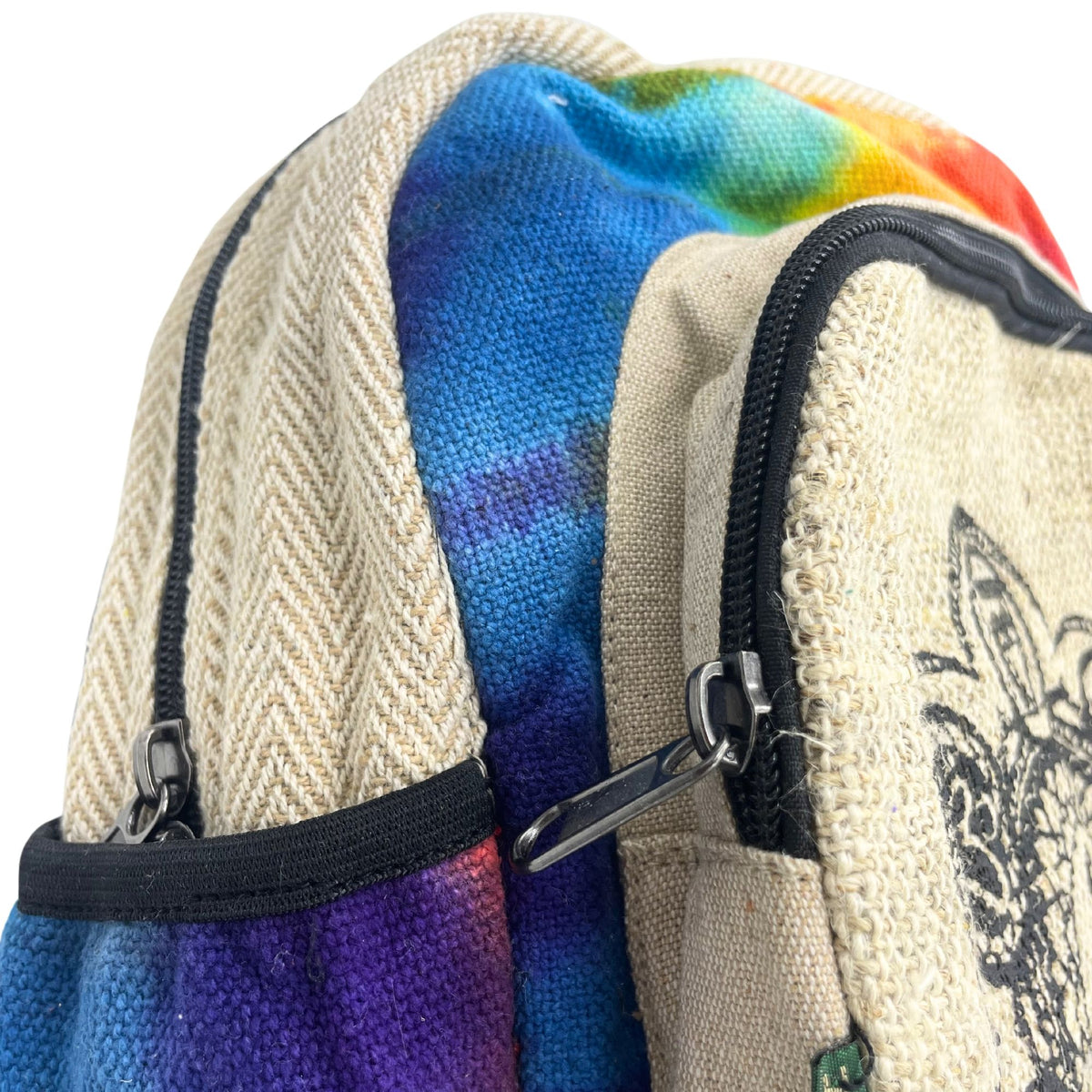 Medium Hemp Tie-Dye Backpack - 7 Chakras