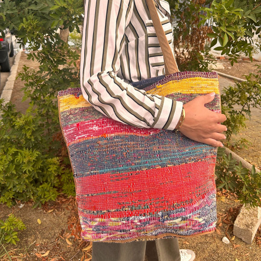 Bolso Grande de Tapetes Reciclados - Atardecer - Bolsos de Tapetes Reciclados