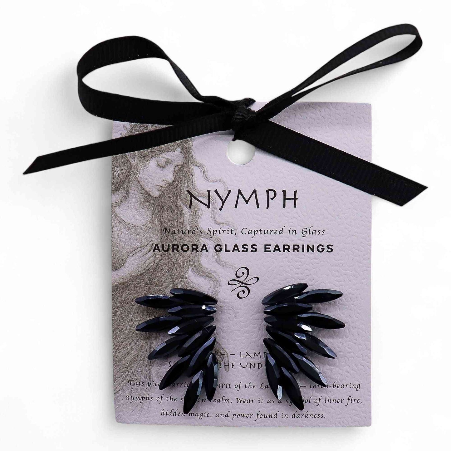 Pendientes de Cristal Vintage - Hadas - Negro Azabache