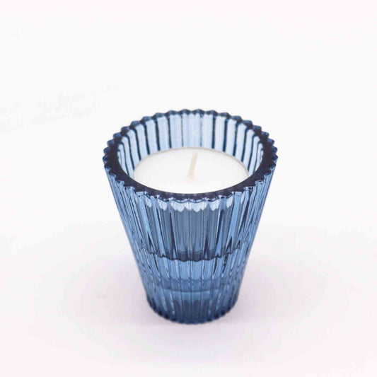 Portavelas reversible para cena / vela de té - Azul real