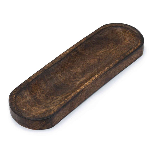 Bandeja Grande para Incienso 30x10cm - Madera de Mango Clásica - Soporte de Incienso