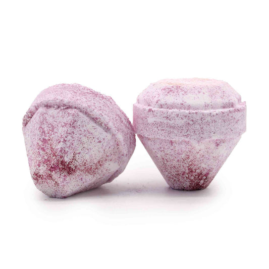 Bomba de Baño de Piedras Preciosas - Blanca y Roja - Bombas de Baño con Piedras Preciosas