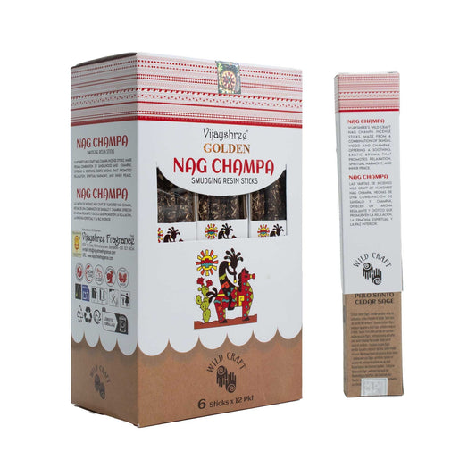 Palitos de resina de Nag Champa dorados para purificación - 30g - Varillas de resina para Defumar