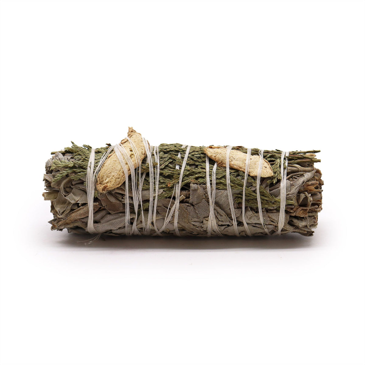 Atado de Hierba - Salvia Blanca, Jengibre y Cedro - Atados de Smudge – Envuelto individualmente