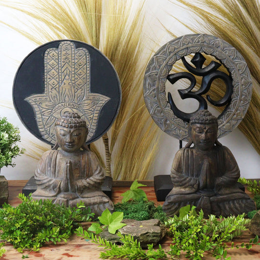 Feng Shui Buddha Set - Hamsa - Grey