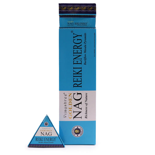 Conos de Incienso Jumbo Dorado Nag - Reiki Energía Reflujo 42g - Conos de Incienso Reflujo Inverso Jumbo Golden Nag | El Baza