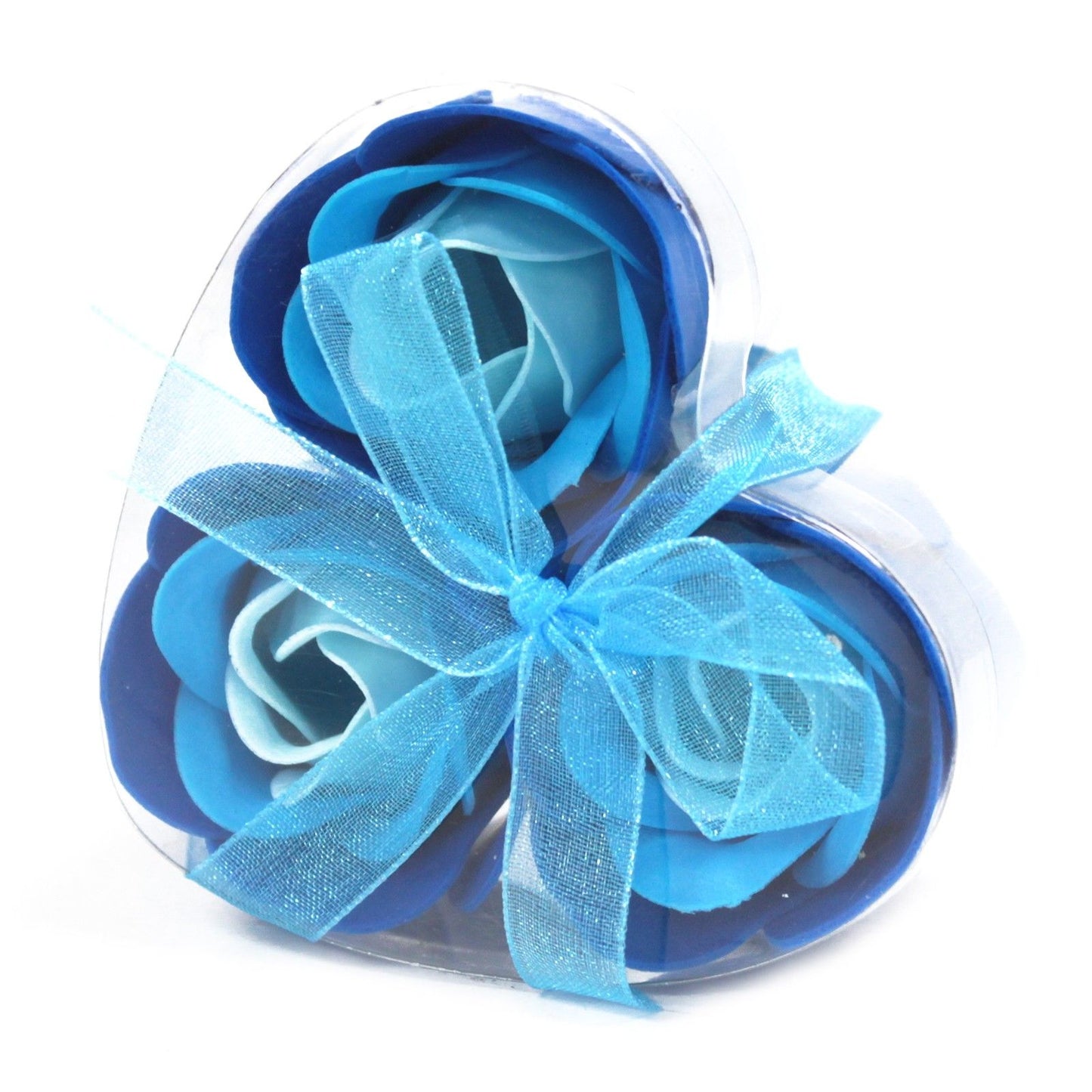 Set 3 Rosas de Jabón Lavanda · Caja Corazón