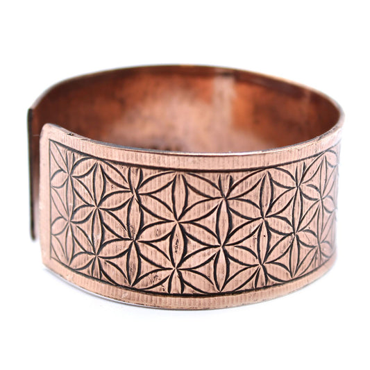 Tibetan Copper Bracelet - Flower of Life