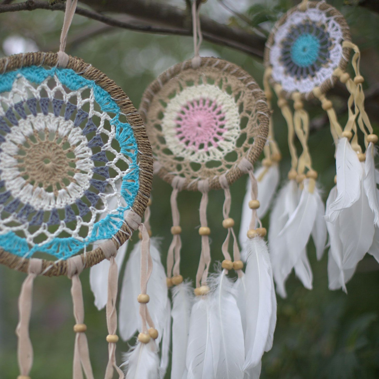 Atrapasueños-Macramé Rosa 12cm (Colores Surtidos)