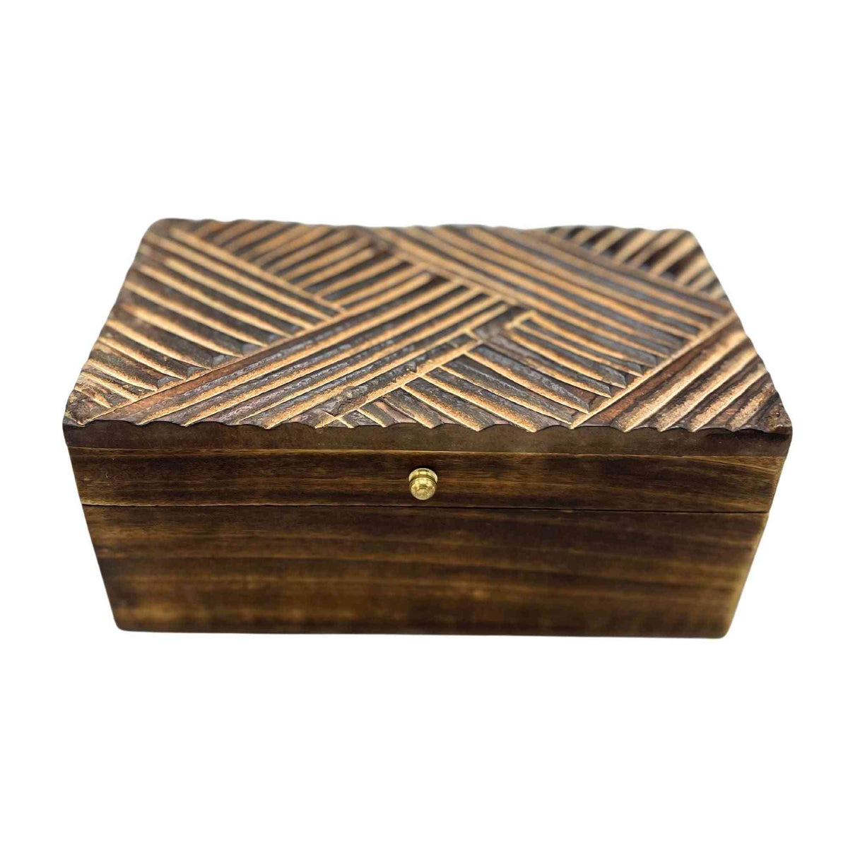 Vintage Deco - Caja Multiusos - 22x12x10cm - Líneas Antiguas - Caja de Madera Vintage - Multiusos