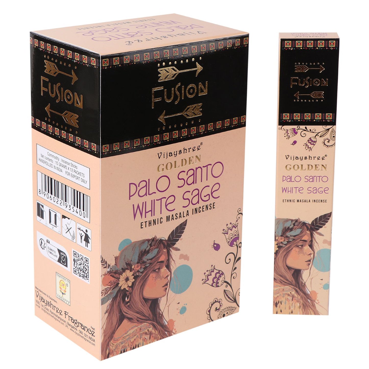 15g Palo Santo Dorado y Salvia Blanca - Varillas de Incienso de Palo Santo