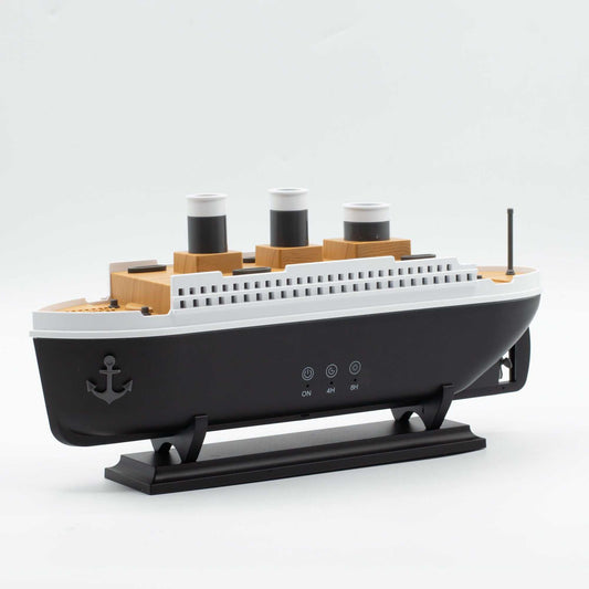 Aroma diffuser with sailboat model effect and color-changing LED