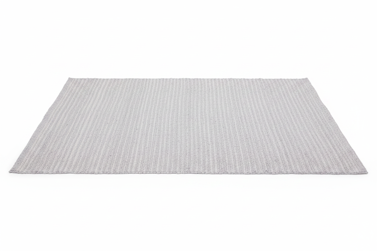 Tapis indien moyen en coton tissé à la main - 90x150cm - Gris