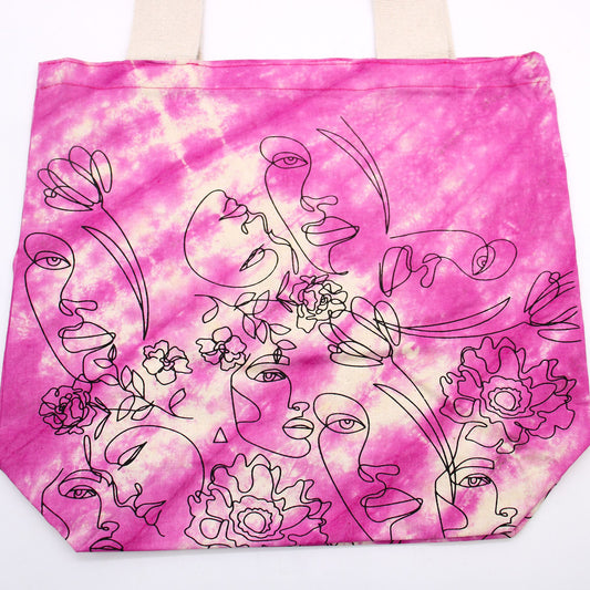 Bolsas de Algodón "Tie Dye" (170g) - 38x42x12cm - Cara Bonita - Magenta - Asa Natural - imagen 3 - El Bazar de Tizar