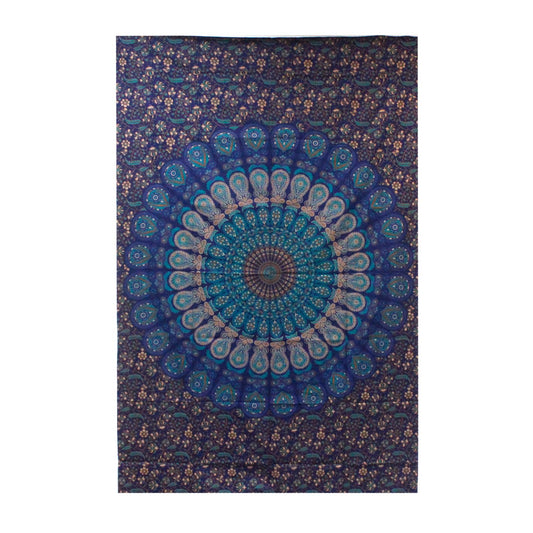 Colcha Doble de Algodón Mandala Clásico Turquesa