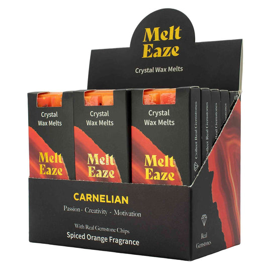 MeltEaze Wax Melts 50g - Fuego de Cornalina - Naranja especiada - Pastillas de Cera derretibles con Gemas | El Bazar de Tizar