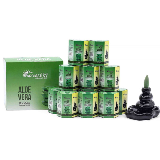 Pack de 10 Incienso Masala Backflow - Aloe Vera - Incienso Masala Backflow | El Bazar de Tizar
