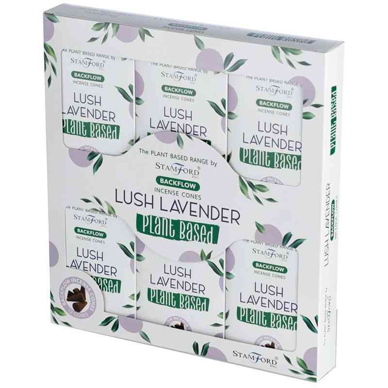 Conos de Incienso de Reflujo a Base de Plantas - Lavanda Exuberante - Conos de Incienso de Reflujo Stamford Premium a base de
