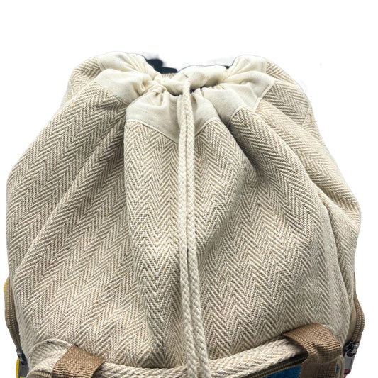 Mochila cuadrada grande de cáñamo Tiedye