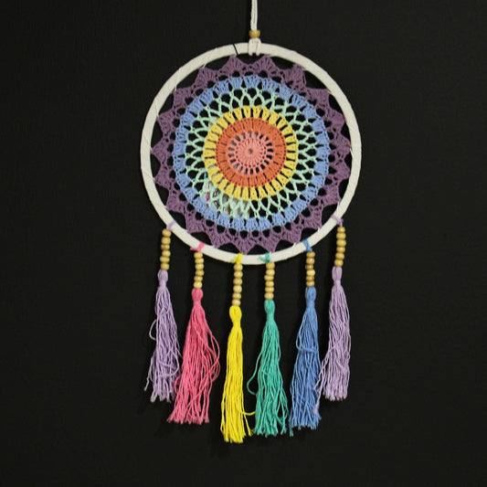 Atrapasueños Pequeño (22x56cm) - Pastel Rainbow - Atrapasueños de arcoíris, arcoíris