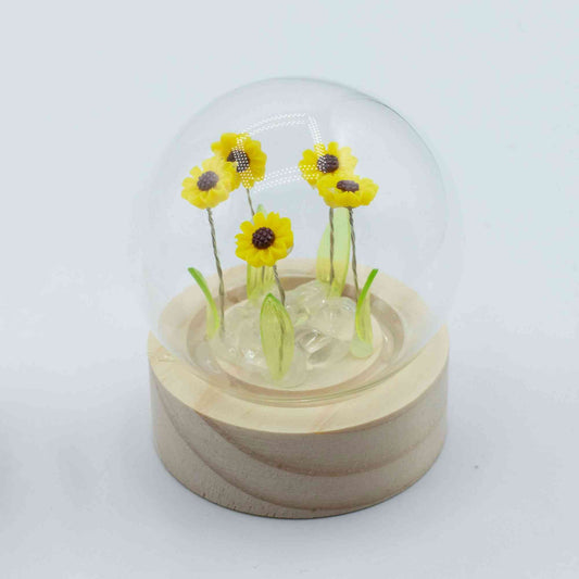 Domo de jardín Floral Glow - 5 girasoles - Batería LED - Domo de jardín con brillo floral | El Bazar de Tizar