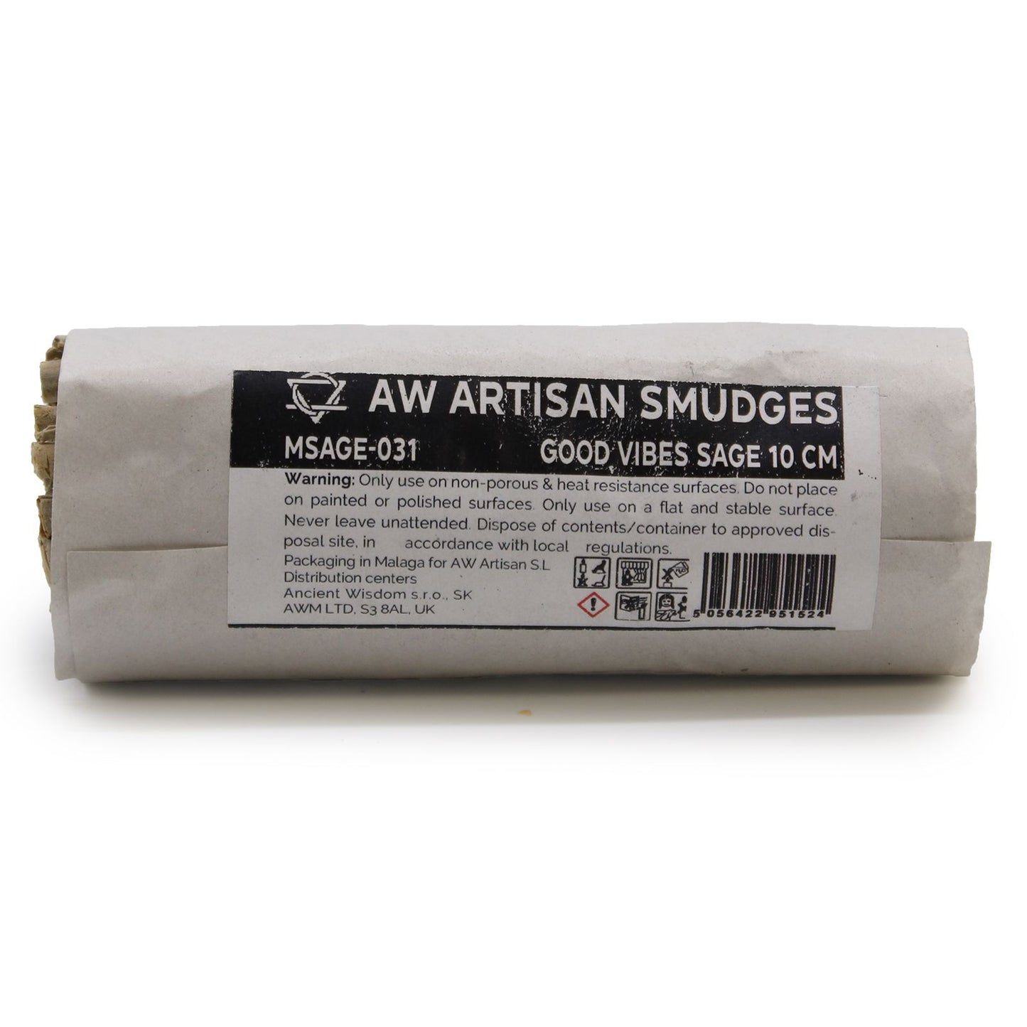 Atado de Hierba - Salvia de Buenas Vibraciones 10 cm - Atados de Smudge – Envuelto individualmente