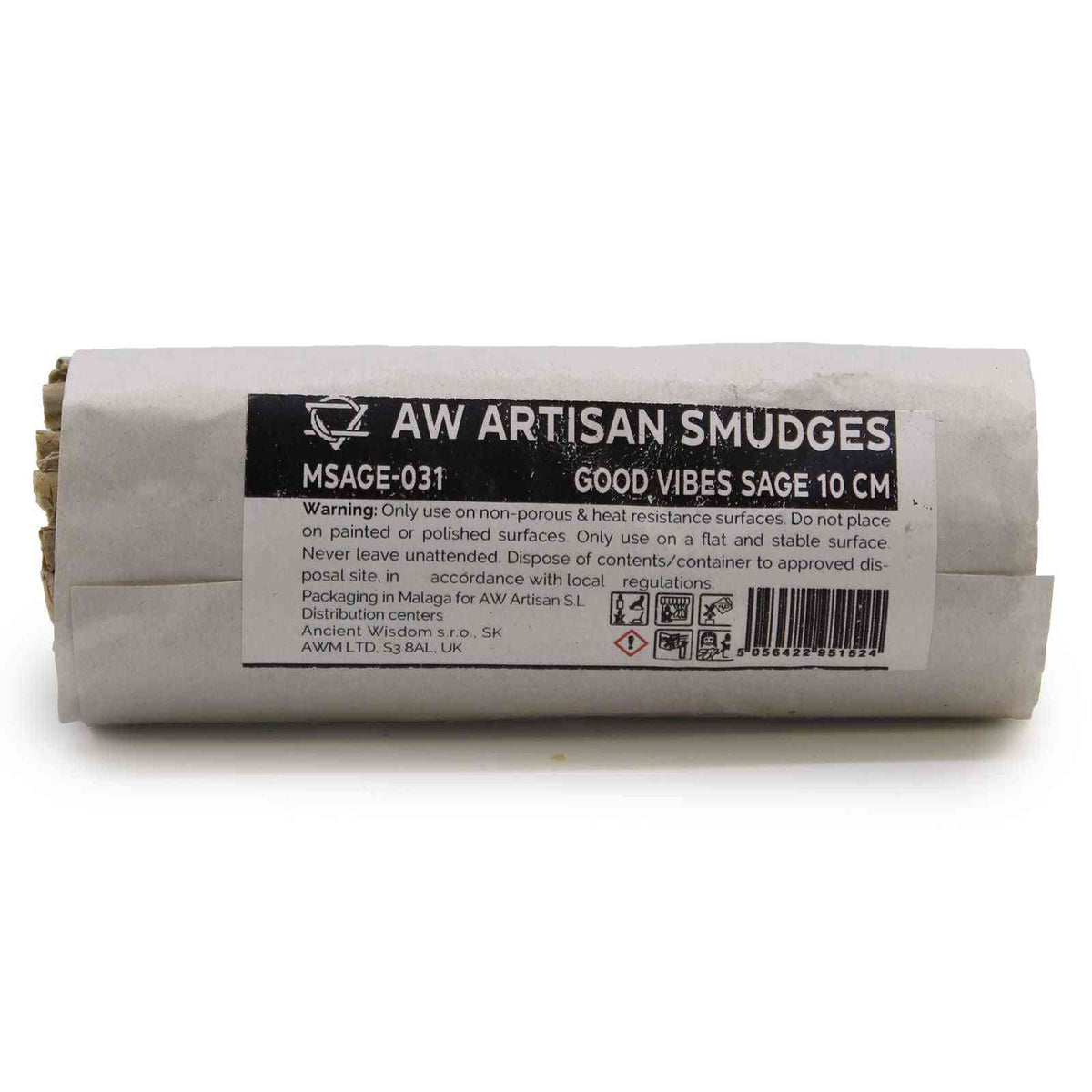 Atado de Hierba - Salvia de Buenas Vibraciones 10 cm - Atados de Smudge – Envuelto individualmente